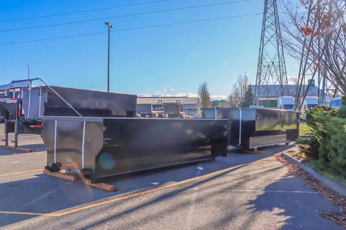 Roll-off dumpster ready for waste disposal at job site for Roll Off Dumpster Rental in Silver Spring